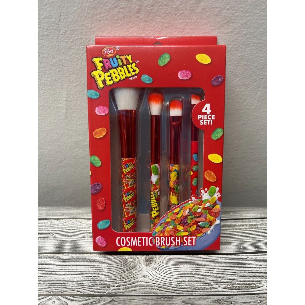 Post Fruity Pebbles 4 Piece Cosmetic Brush Set- New In Box